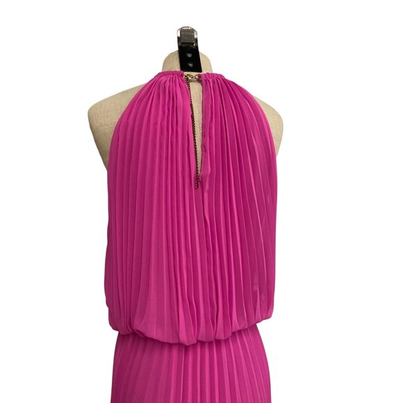 MSK Womens Pleated Halter Maxi Dress Pink Size 16 - Picture 7 of 9